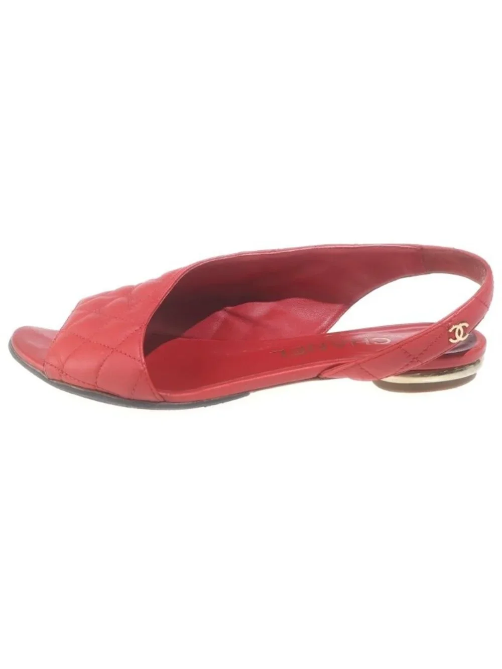 Chanel Cup Toe Sling Back Flat Pumps